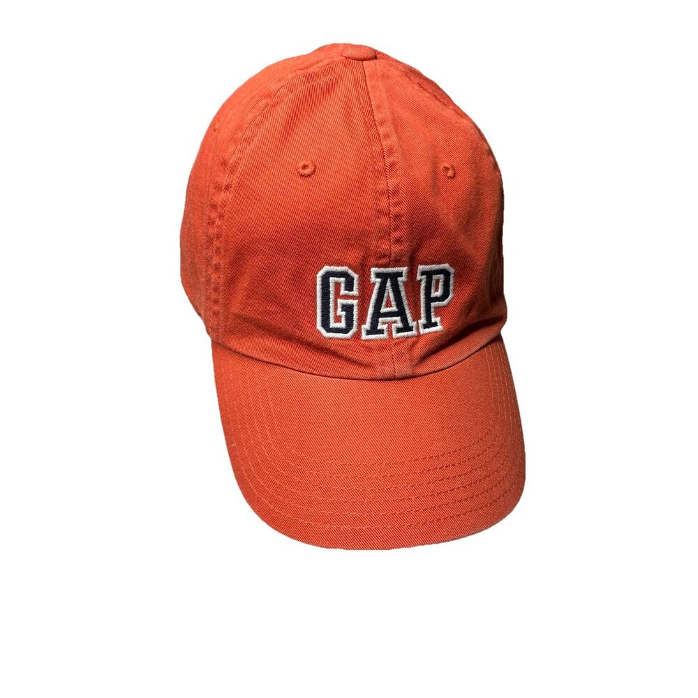 Gap Slideback Baseball Cap Orange Adjustable Embroidered Cotton Size M/L